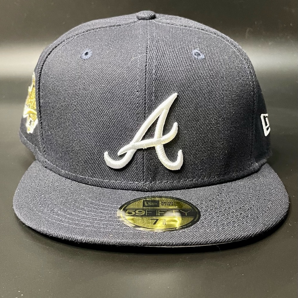 Atlanta Braves New Era 59FIFTY Fitted Hat 1995 World Series Side Patch Sz 7 1/2